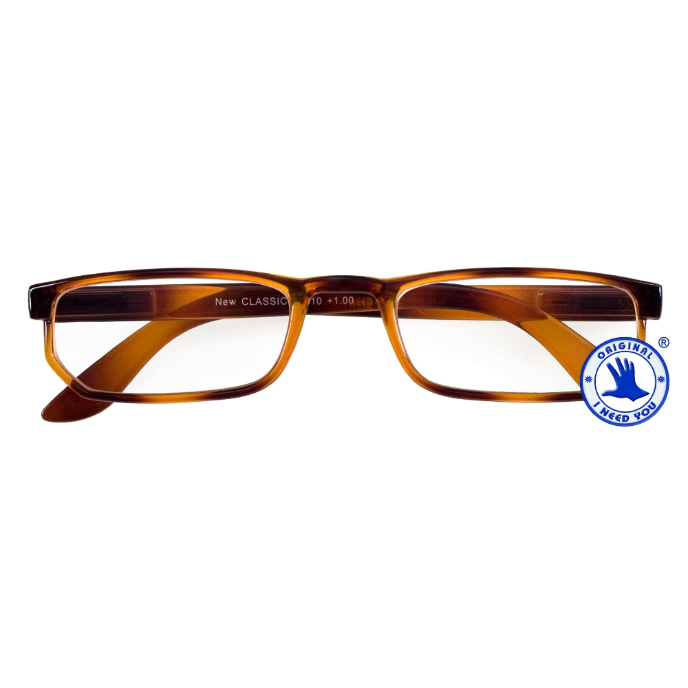 Halbbrille mit Etui I NEED YOU Classic Havanna (+ 4,0 dpt)